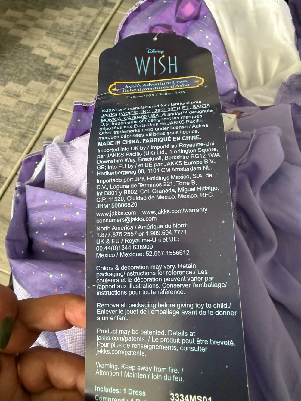 Disney Purple Princess Long-Sleeve Costume Dress with Magenta Belt